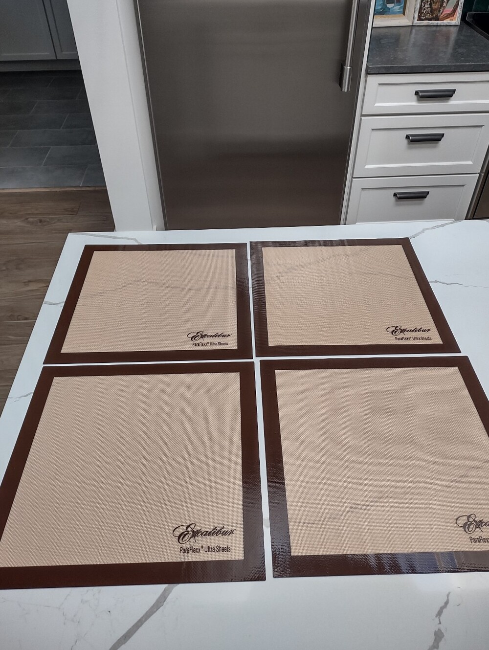 Qty 4 Excalibur Dehydrator Paraflexx Ultra Non-stick Mats/Sheets New 14"x14"